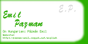 emil pazman business card
