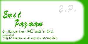 emil pazman business card